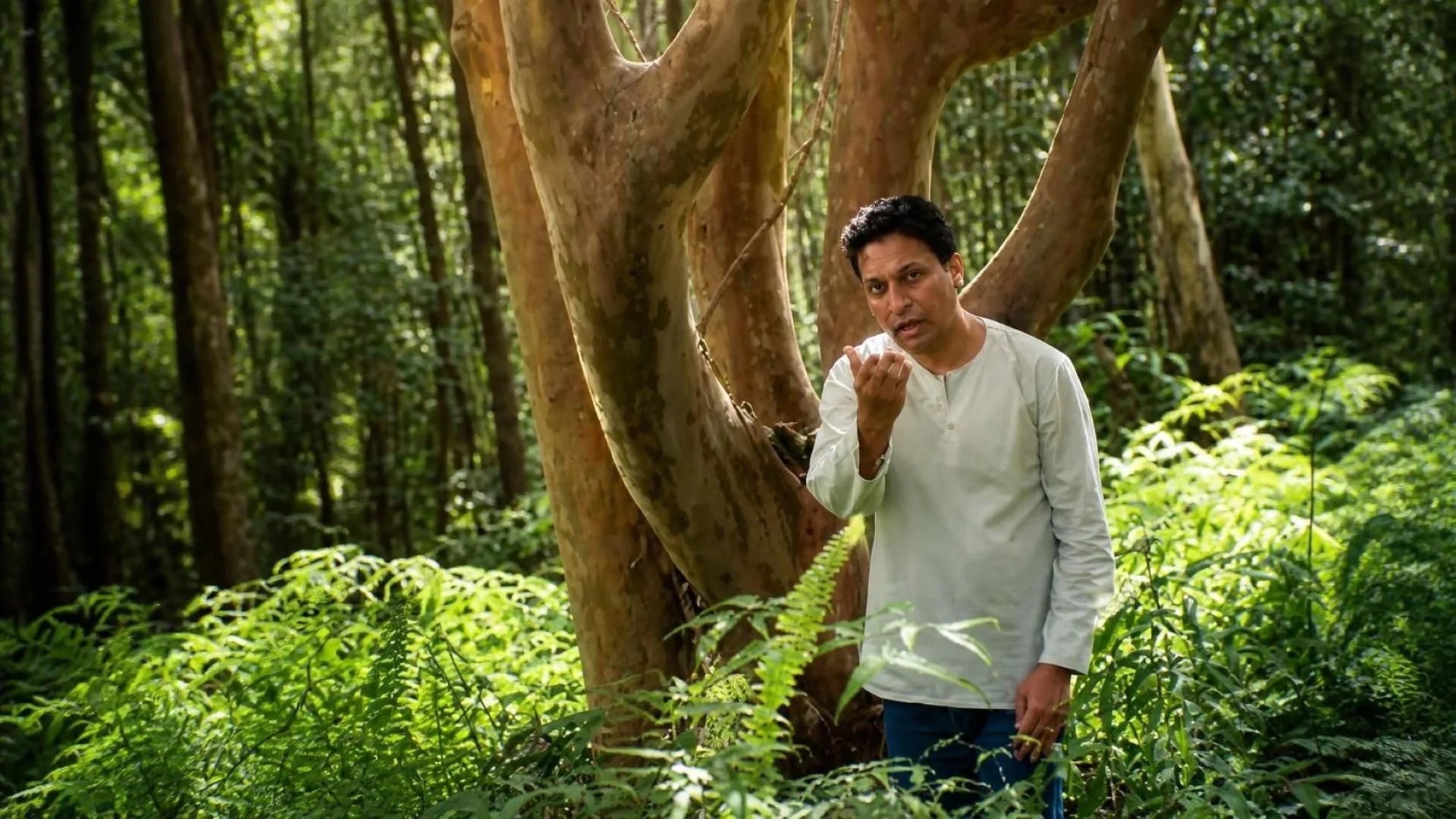 Behleem singing in a Hawaii forest